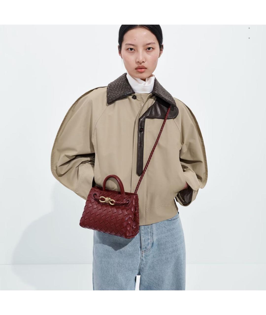 BOTTEGA VENETA Красная кожаная сумка тоут, фото 2