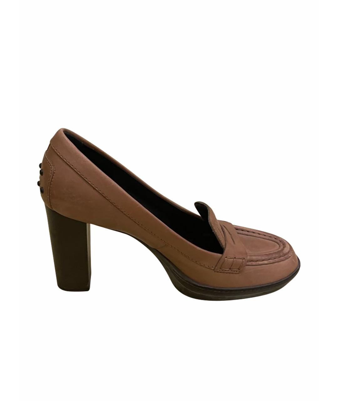 TOD'S Бежевые кожаные туфли, фото 1