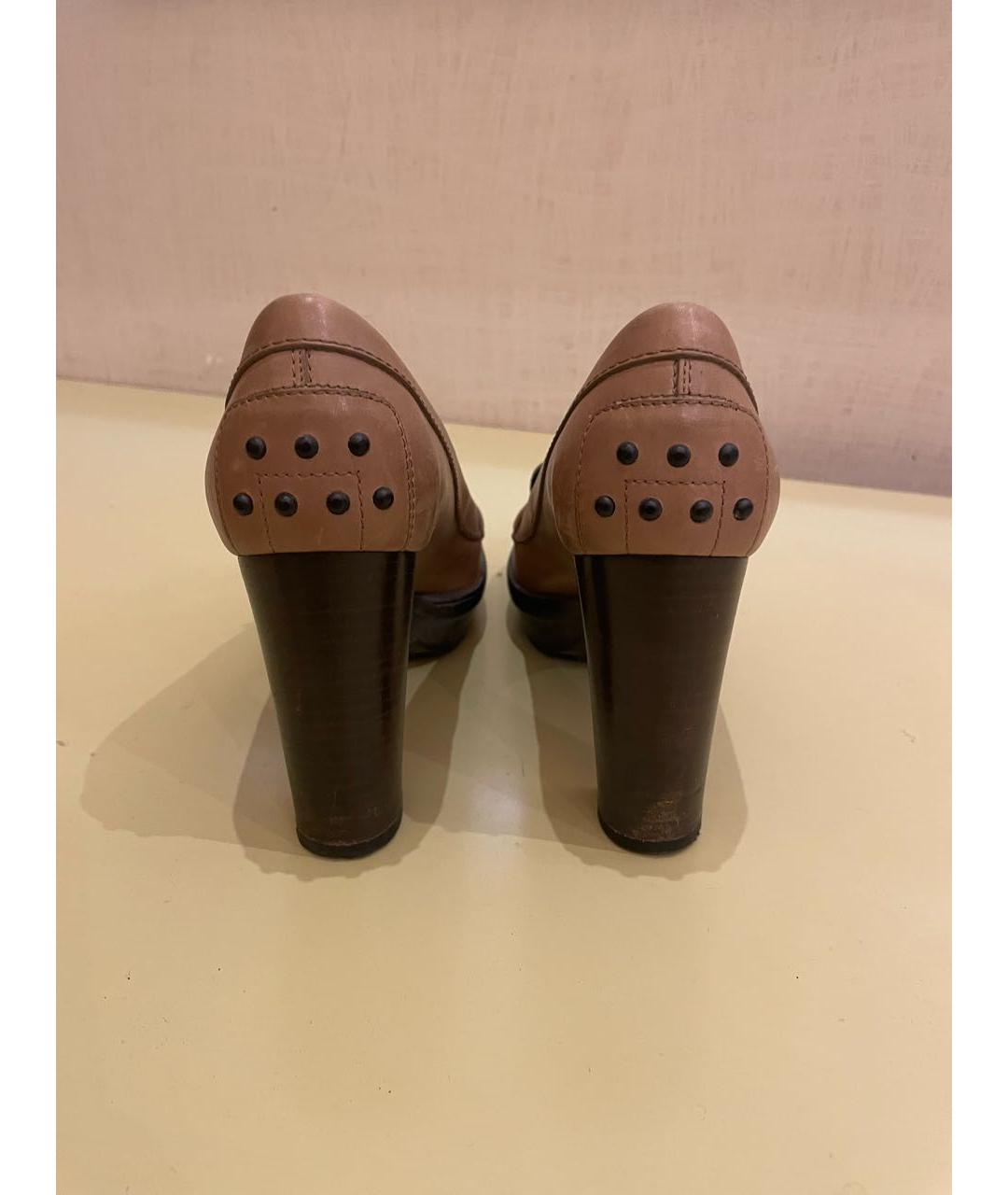 TOD'S Бежевые кожаные туфли, фото 4