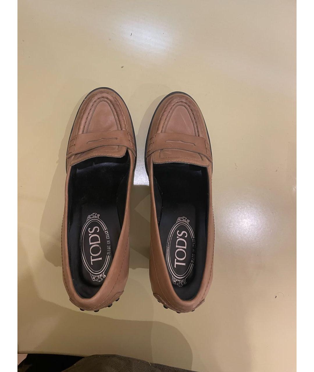 TOD'S Бежевые кожаные туфли, фото 3