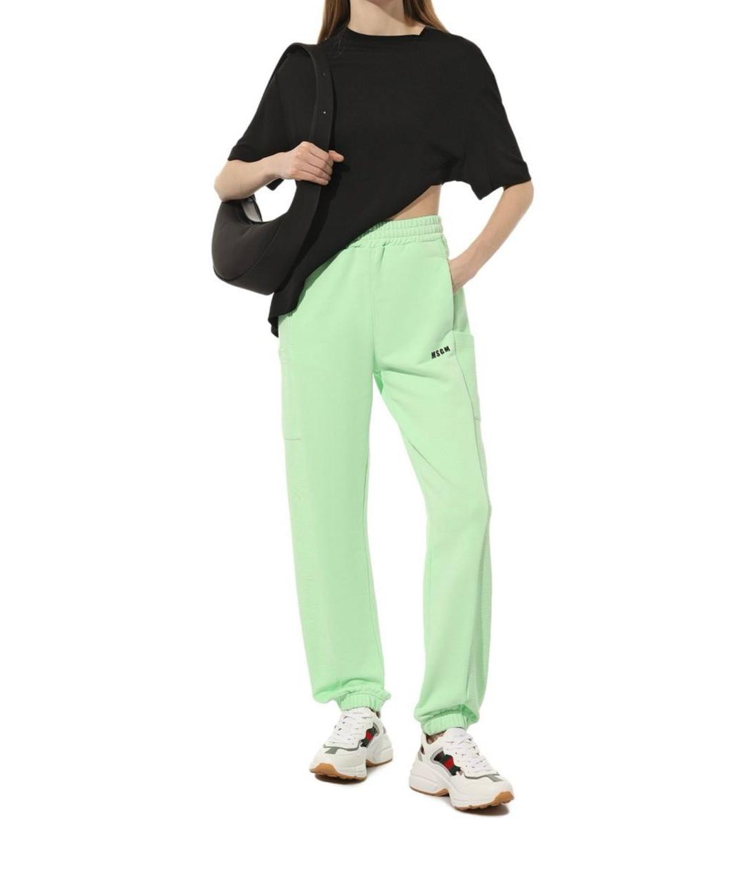 MSGM Салатовые хлопковые спортивные брюки и шорты, фото 5