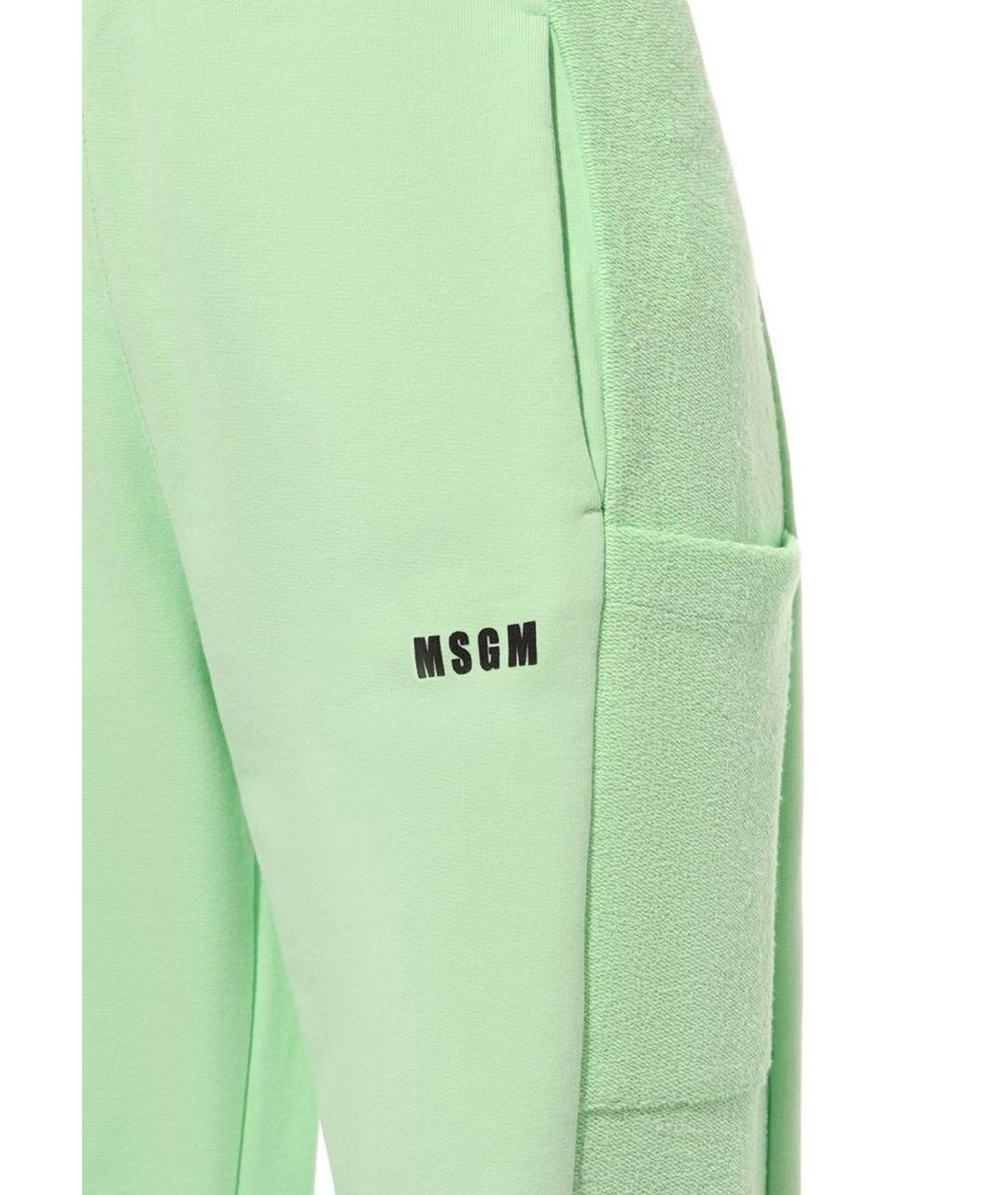 MSGM Салатовые хлопковые спортивные брюки и шорты, фото 4
