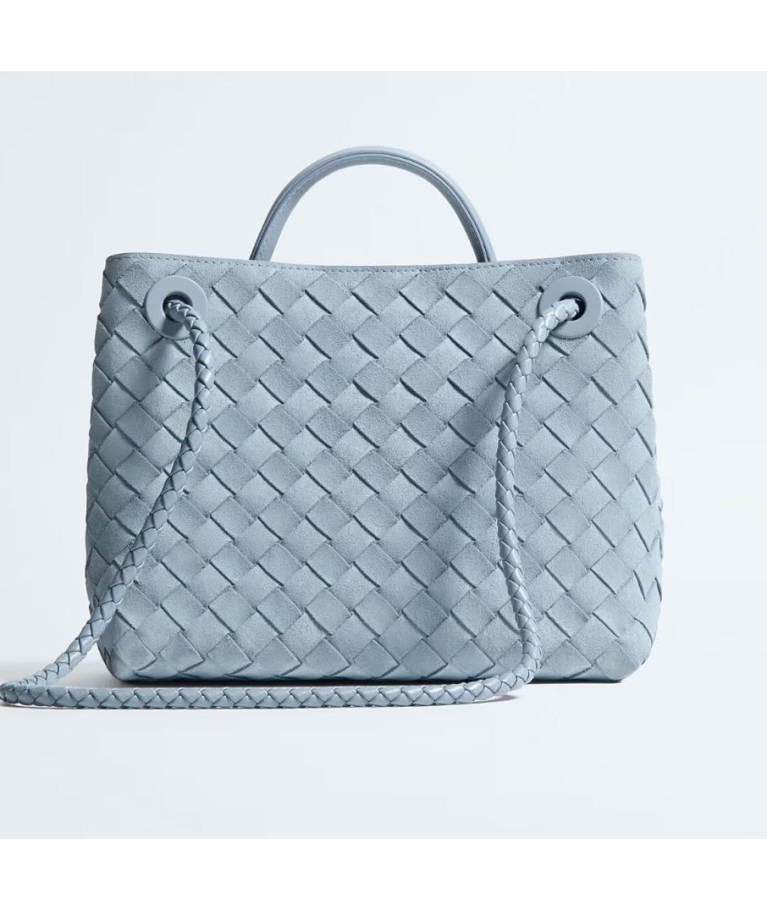 BOTTEGA VENETA Голубая замшевая сумка тоут, фото 3