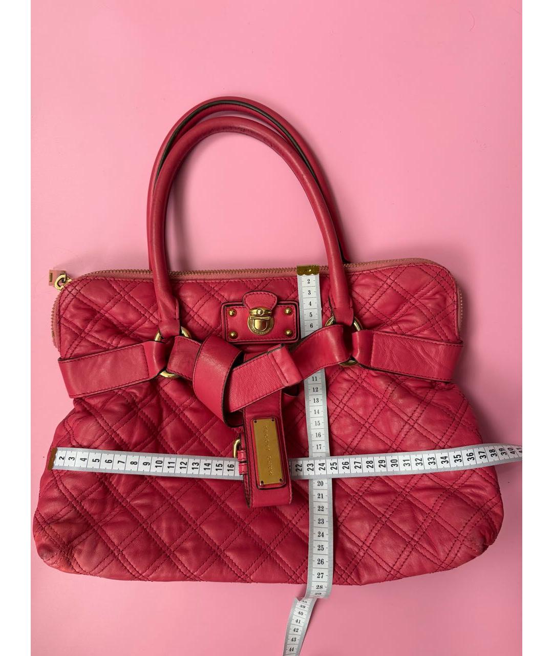 MARC JACOBS Розовая кожаная сумка с короткими ручками, фото 8