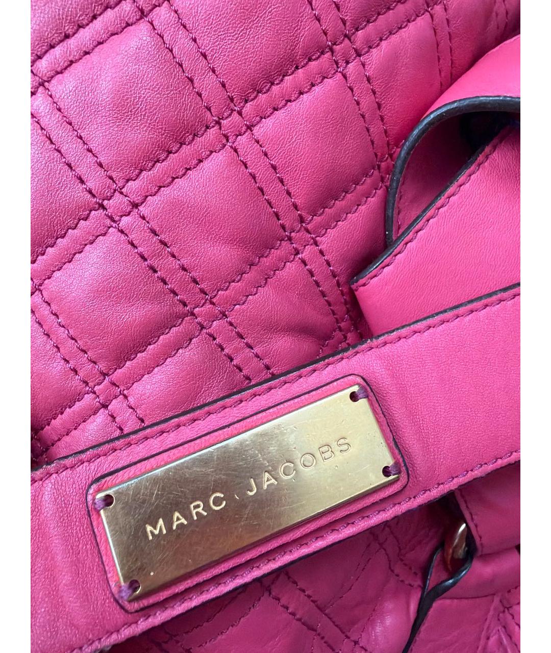 MARC JACOBS Розовая кожаная сумка с короткими ручками, фото 5