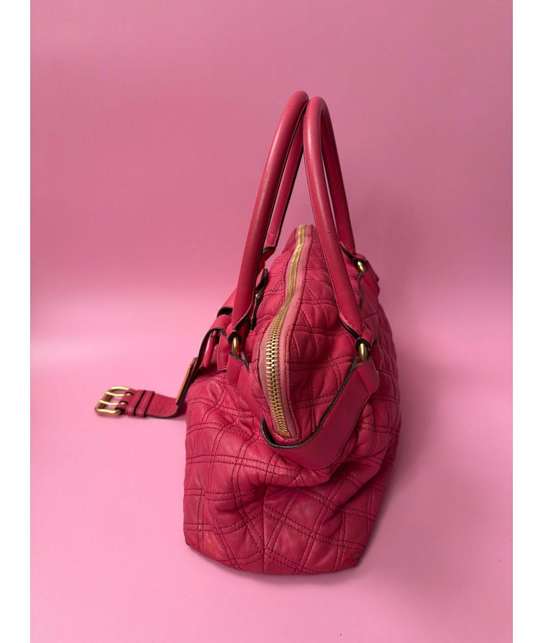 MARC JACOBS Розовая кожаная сумка с короткими ручками, фото 3