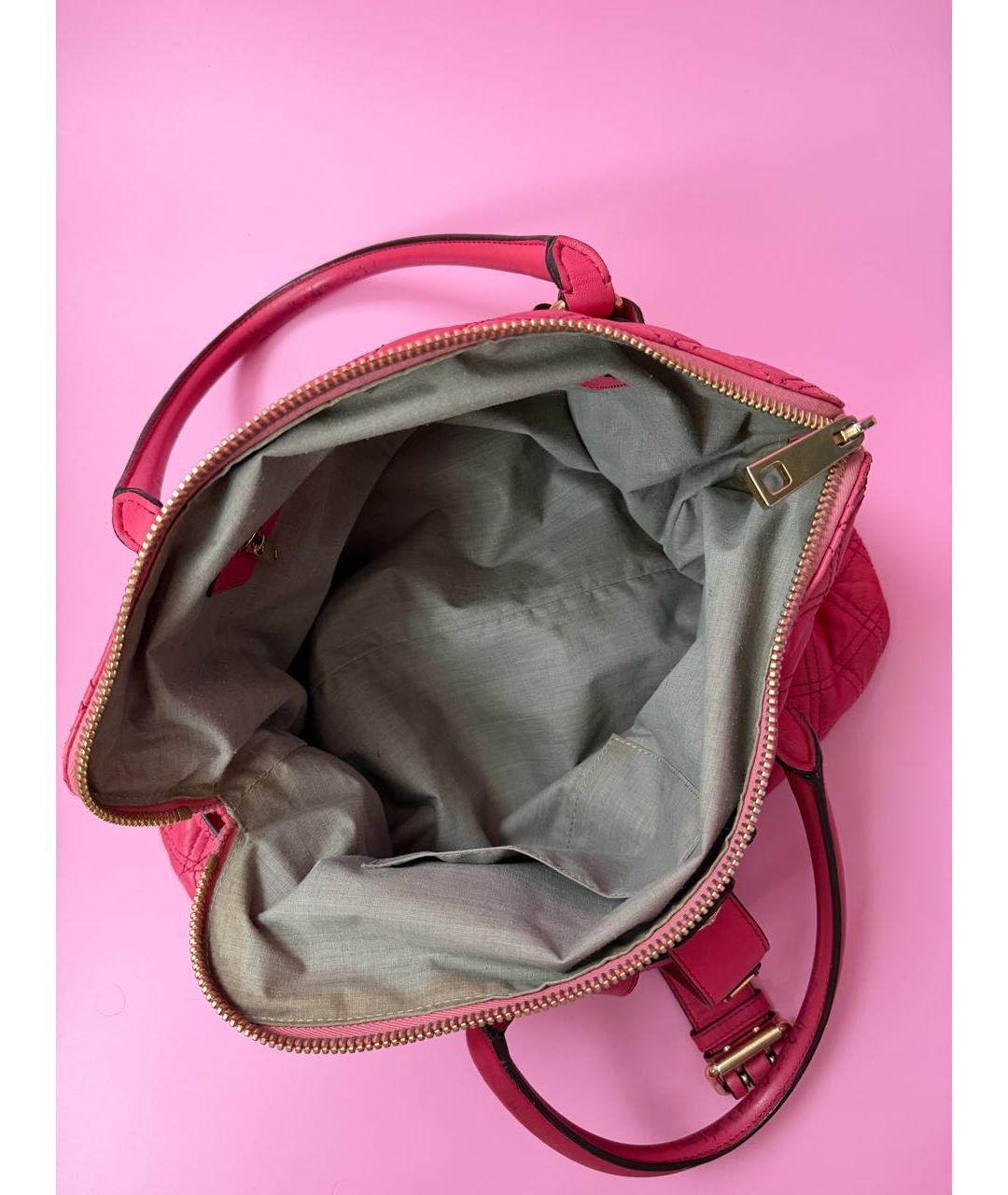 MARC JACOBS Розовая кожаная сумка с короткими ручками, фото 4