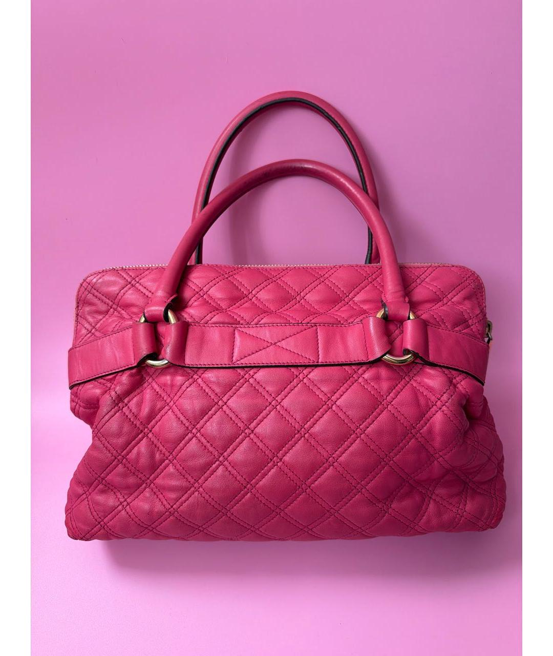 MARC JACOBS Розовая кожаная сумка с короткими ручками, фото 2