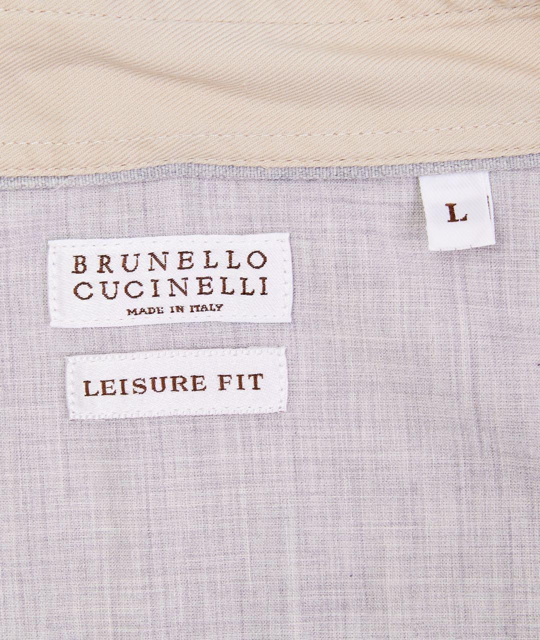 BRUNELLO CUCINELLI Бежевая хлопковая кэжуал рубашка, фото 3