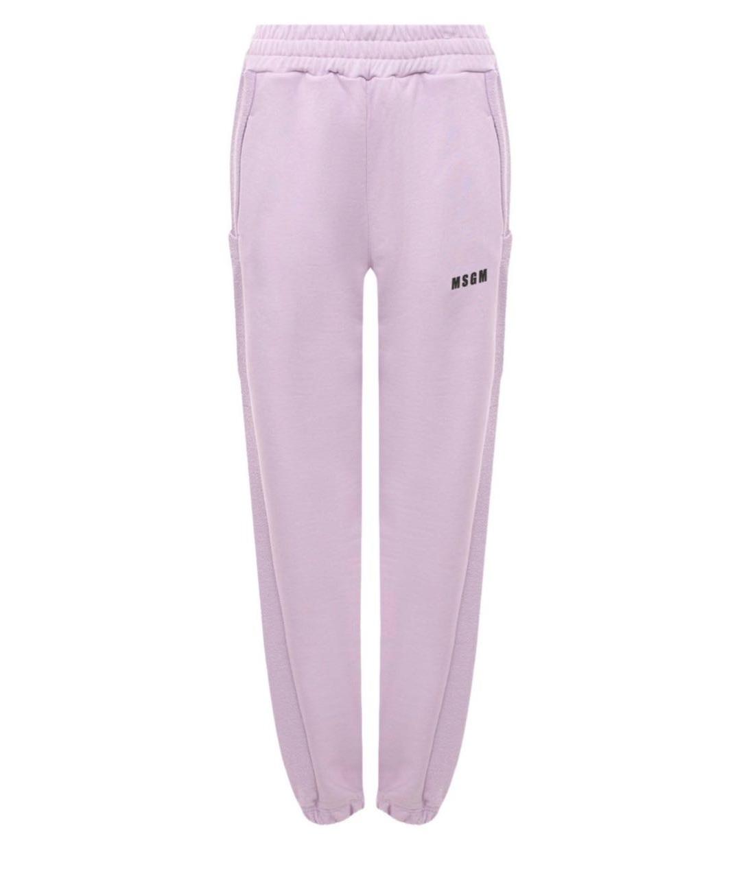 MSGM Фиолетовые хлопковые спортивные брюки и шорты, фото 1