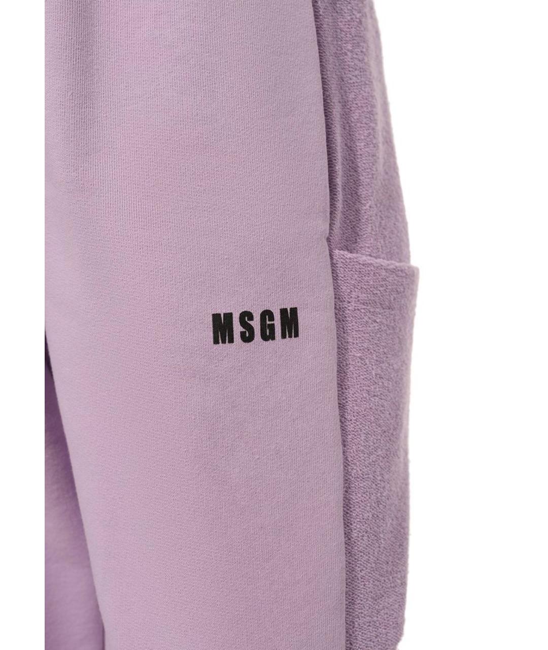MSGM Фиолетовые хлопковые спортивные брюки и шорты, фото 4