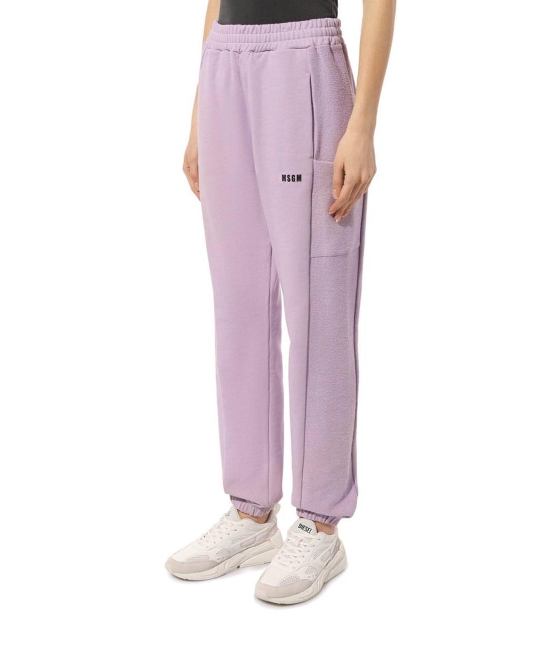 MSGM Фиолетовые хлопковые спортивные брюки и шорты, фото 2