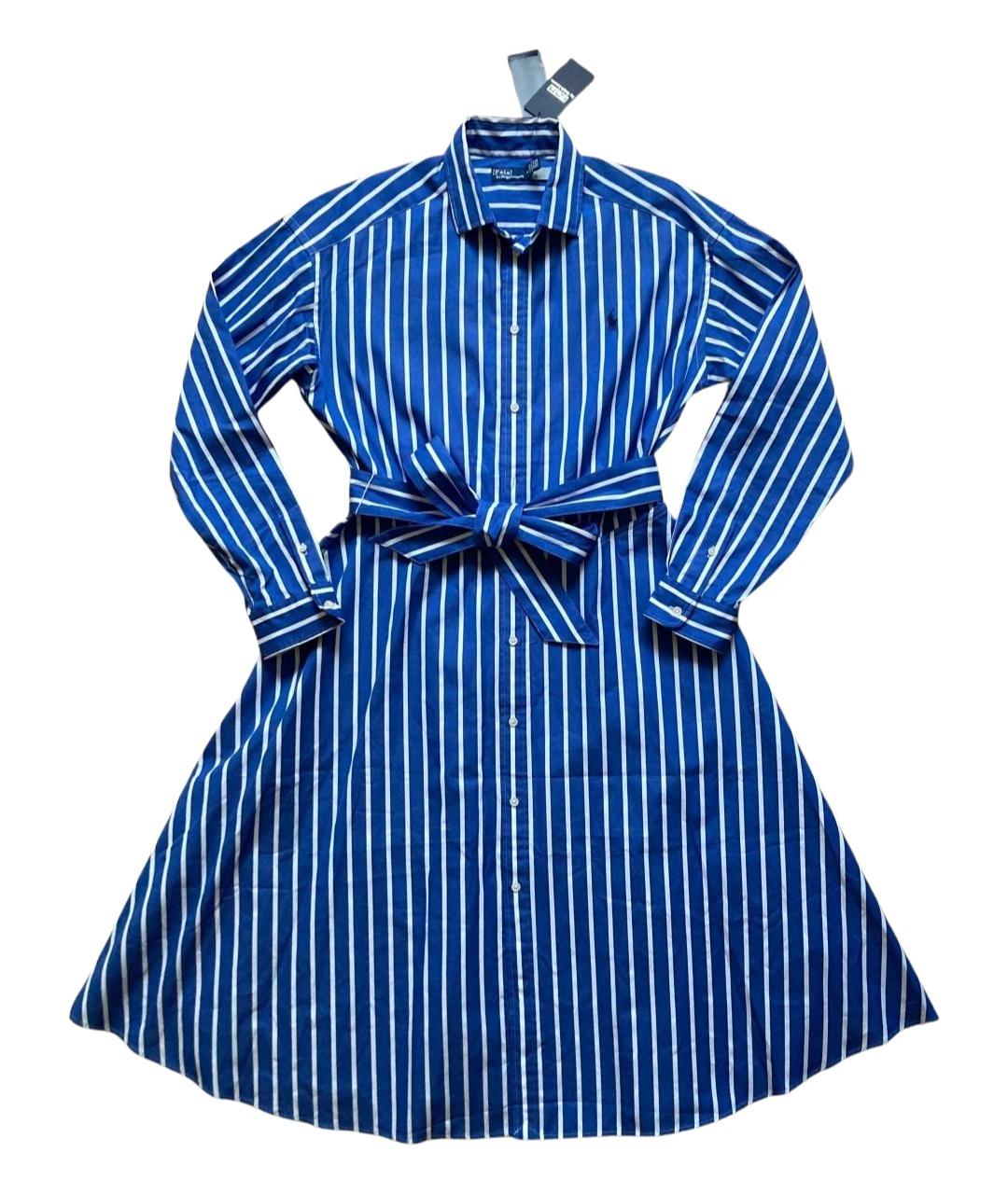 POLO RALPH LAUREN Синее хлопковое повседневное платье, фото 1