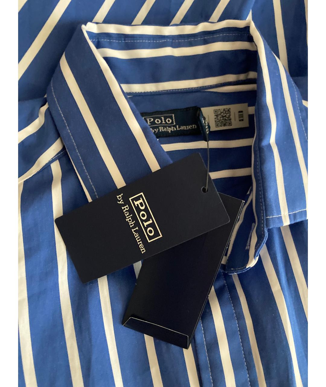 POLO RALPH LAUREN Синее хлопковое повседневное платье, фото 2