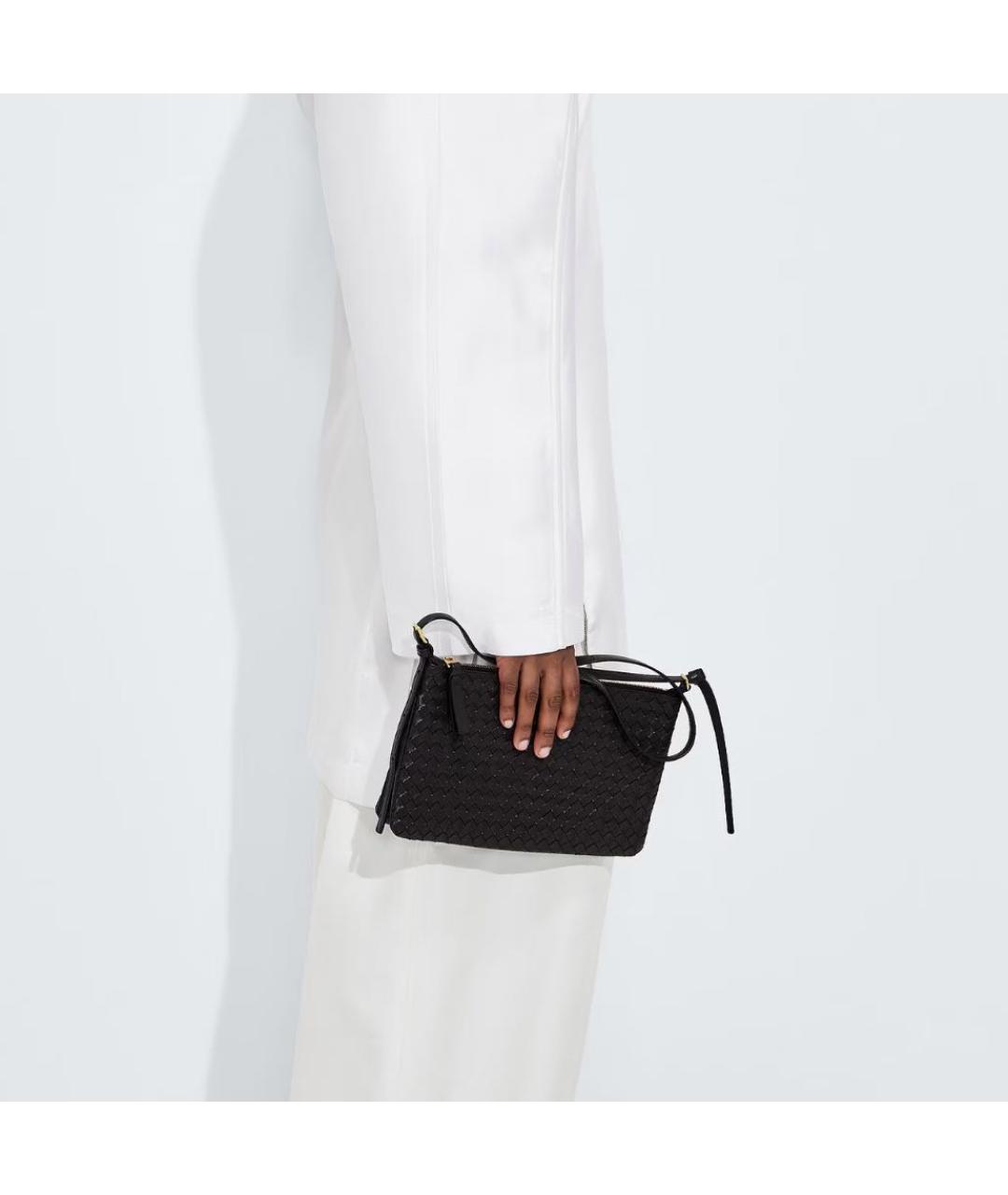 BOTTEGA VENETA Черная кожаная сумка через плечо, фото 3