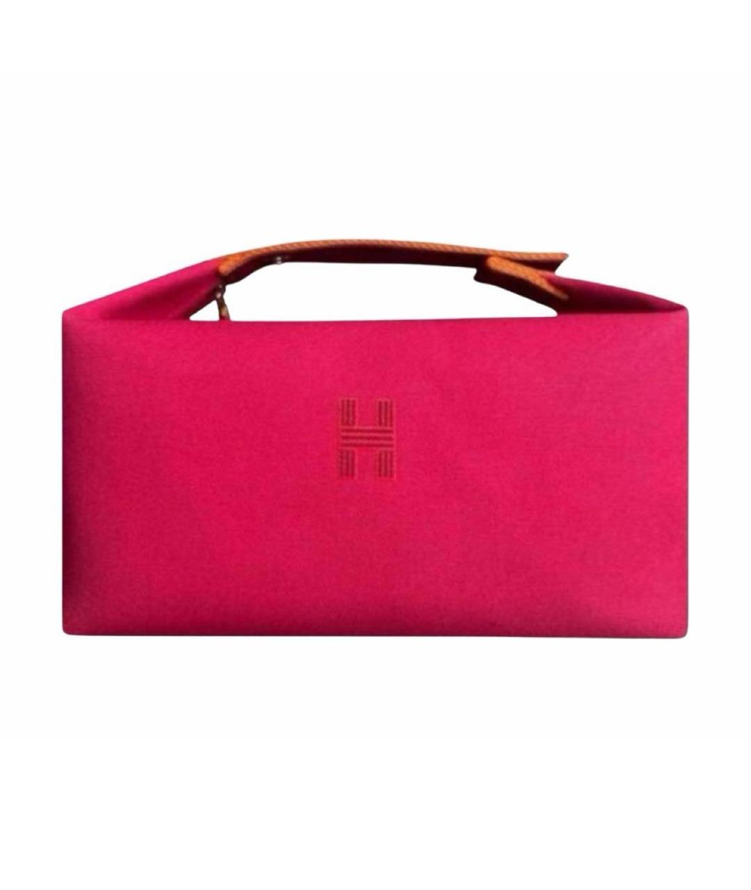 HERMES Фуксия хлопковая косметичка, фото 1