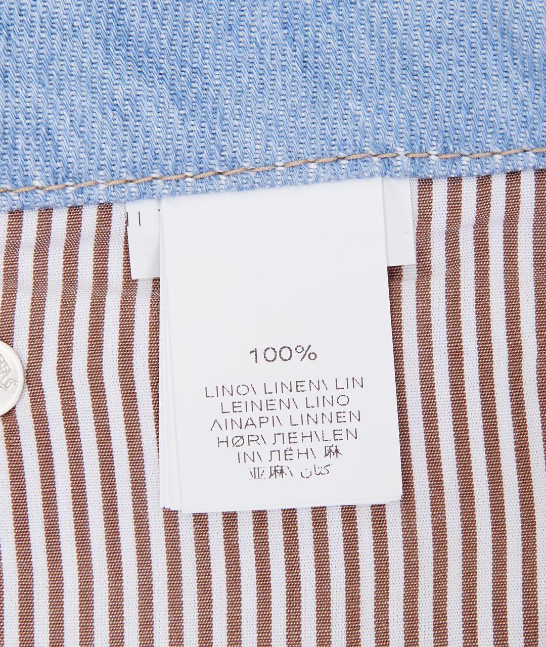 BRUNELLO CUCINELLI Голубые льняные повседневные брюки, фото 2