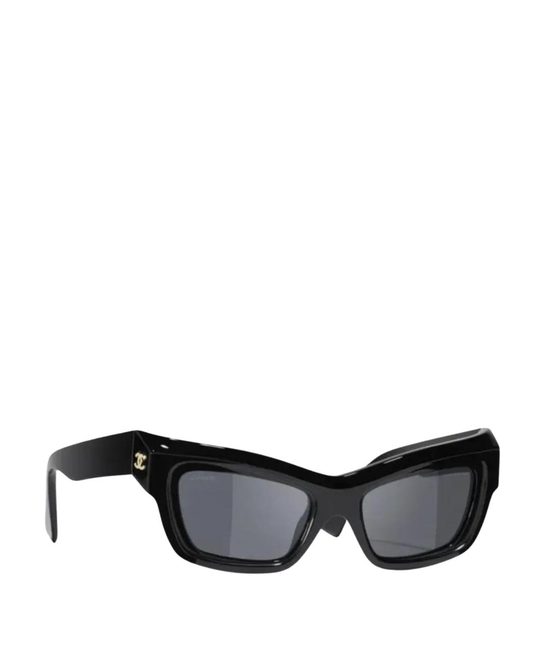 CHANEL Черные пластиковые солнцезащитные очки, фото 1