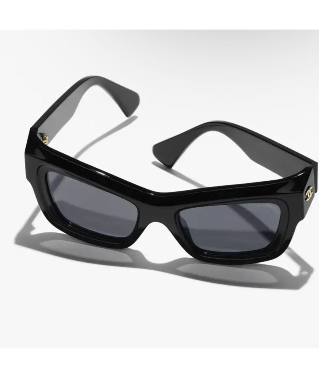 CHANEL Черные пластиковые солнцезащитные очки, фото 4