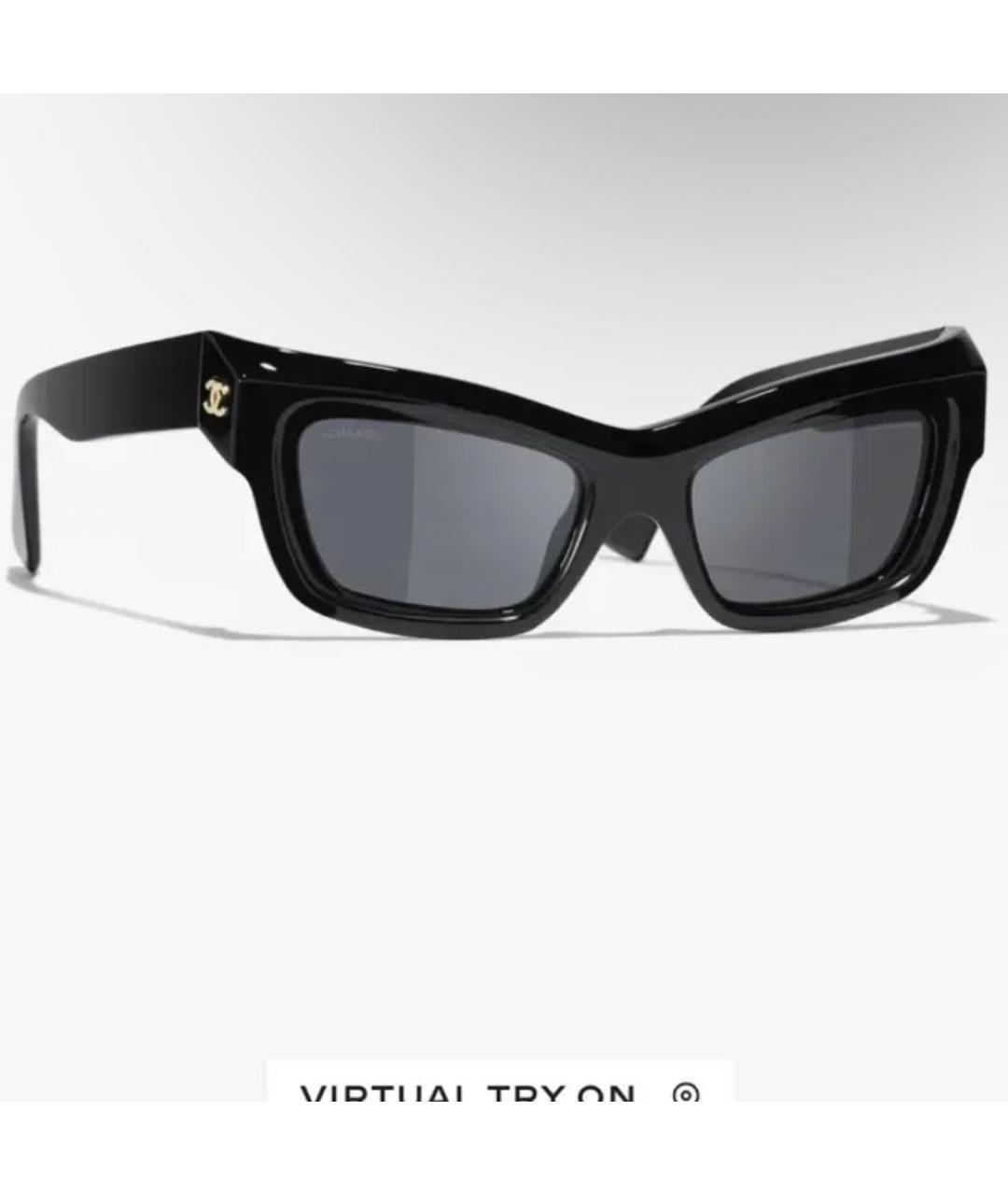 CHANEL Черные пластиковые солнцезащитные очки, фото 5
