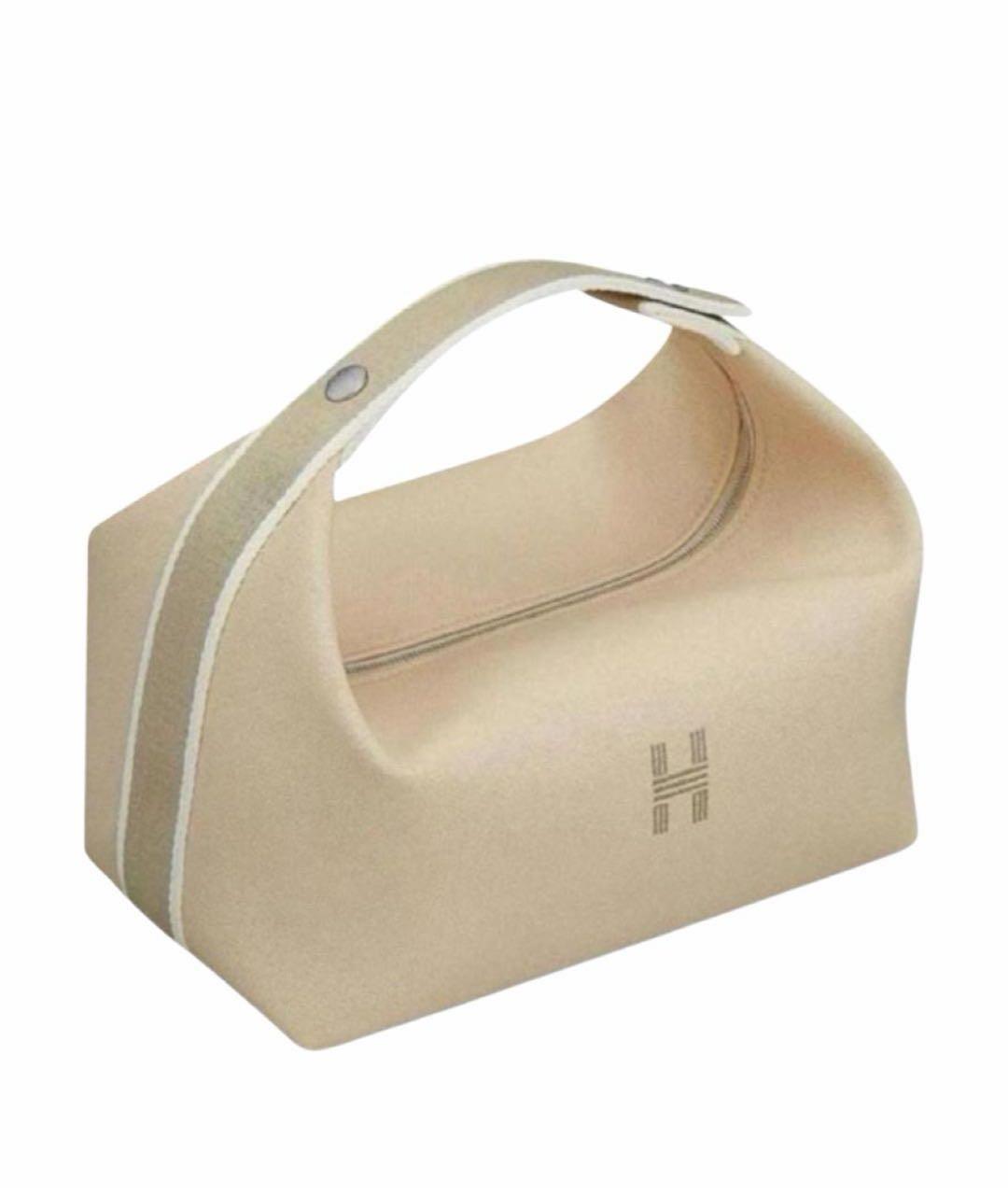 HERMES Бежевая хлопковая косметичка, фото 1