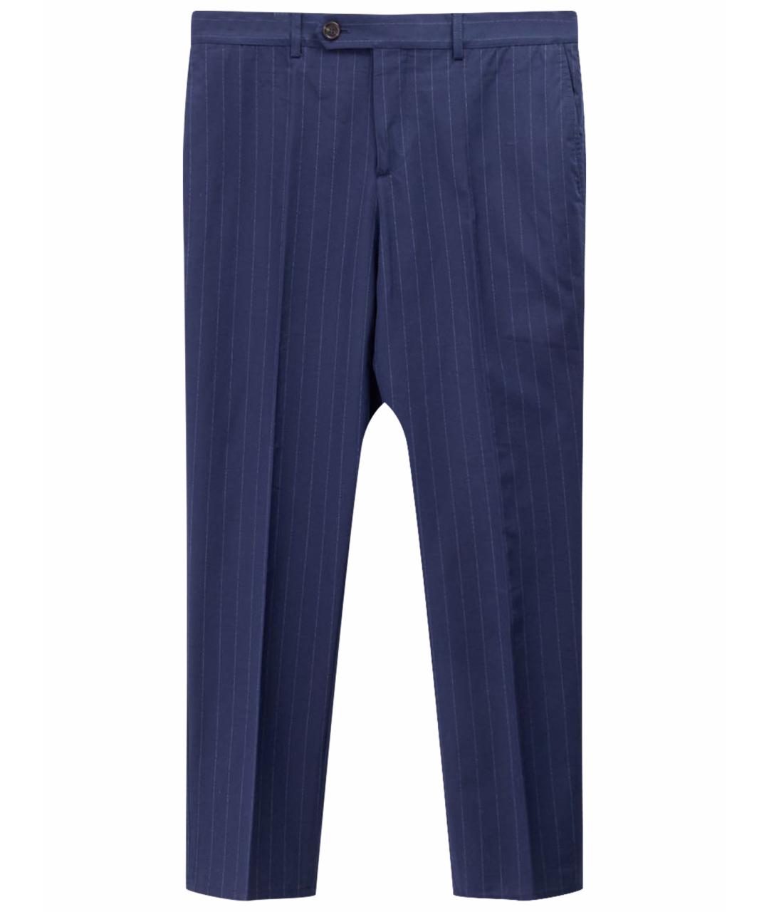 BRUNELLO CUCINELLI Синие шерстяные повседневные брюки, фото 1