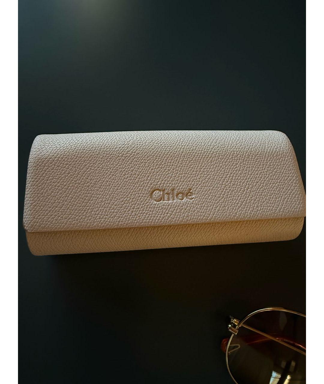 CHLOE Золотые металлические солнцезащитные очки, фото 4