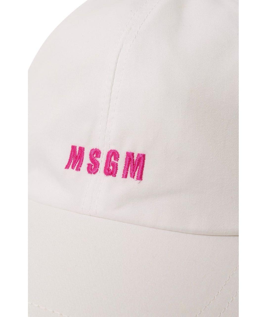 MSGM Белая хлопковая кепка, фото 4