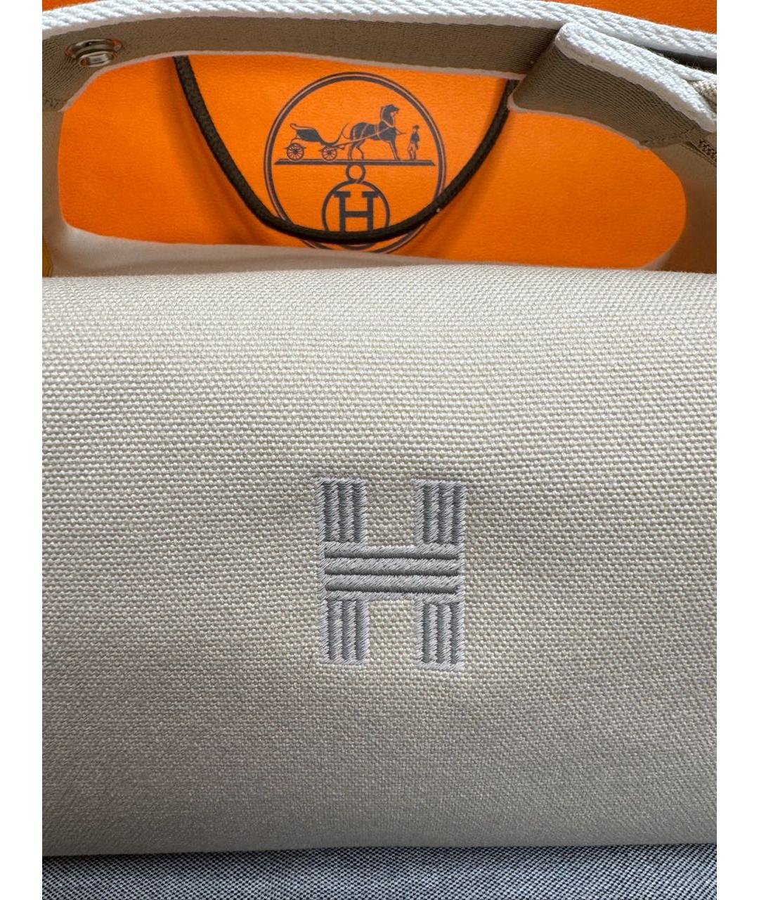 HERMES Белая хлопковая косметичка, фото 3