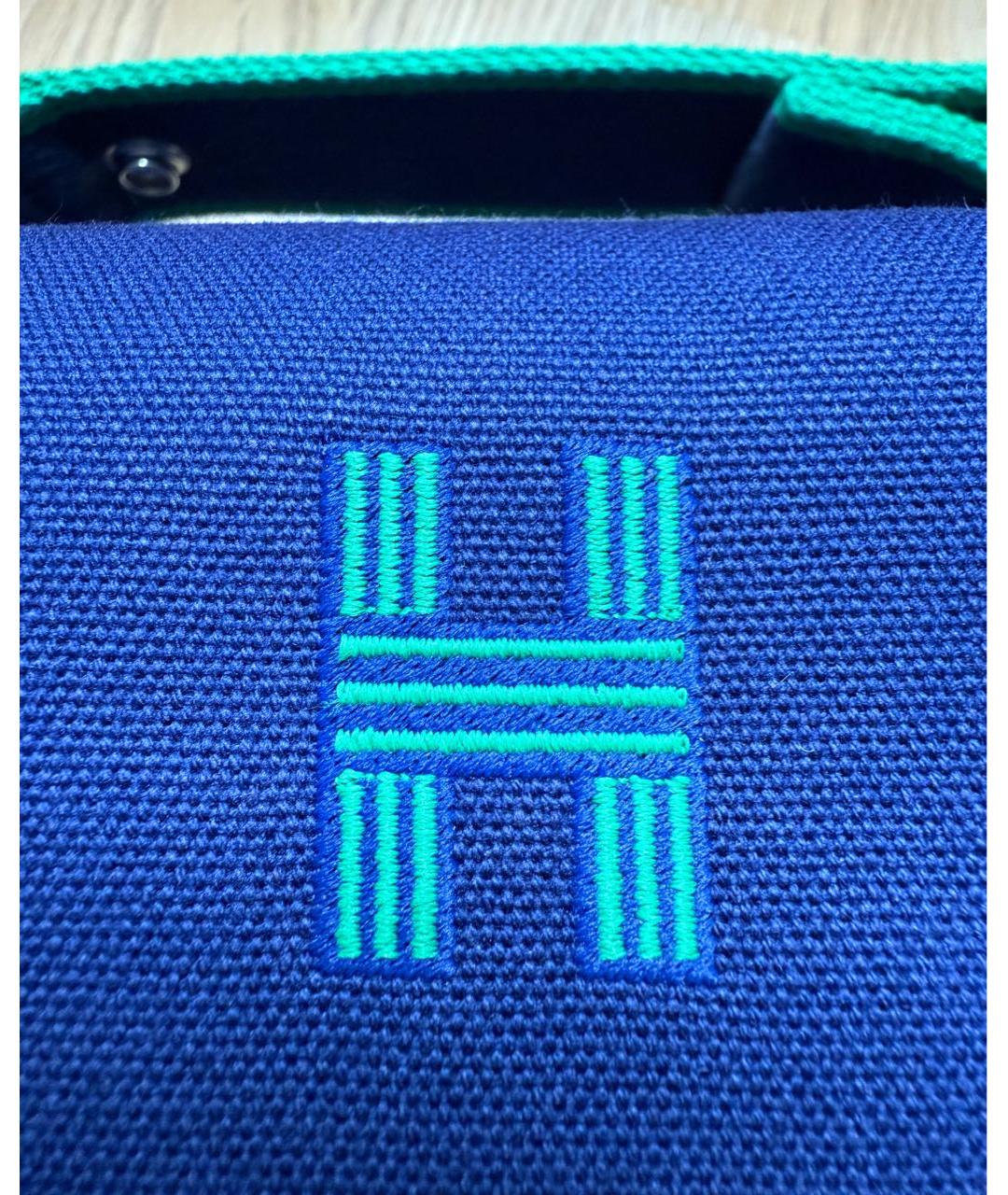 HERMES Синяя хлопковая косметичка, фото 3
