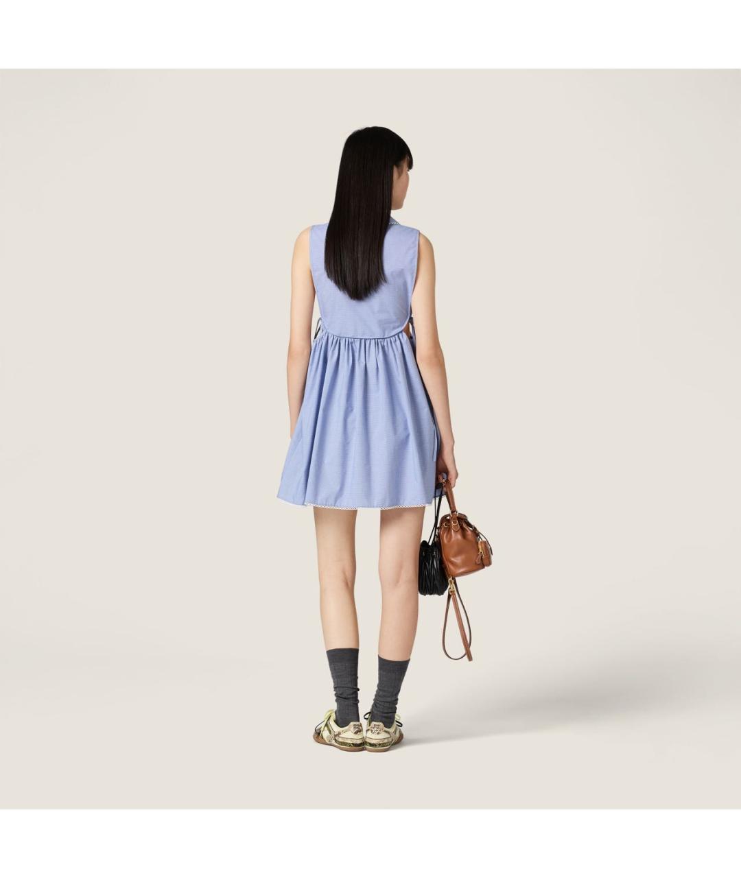 MIU MIU Голубое хлопковое платье, фото 3