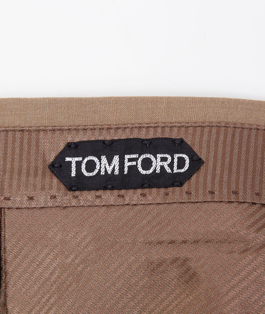 TOM FORD Бежевые шелковые повседневные брюки, фото 3