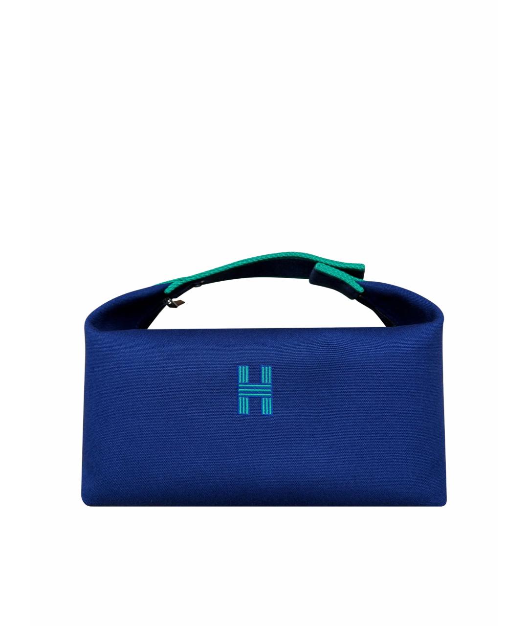 HERMES Синяя хлопковая косметичка, фото 1