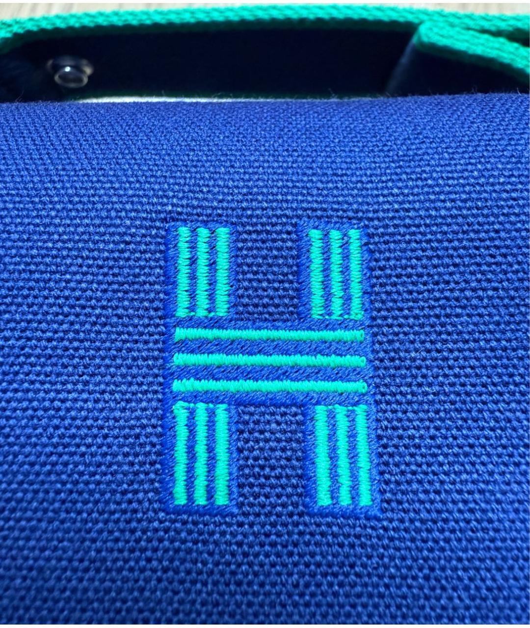 HERMES Синяя хлопковая косметичка, фото 3