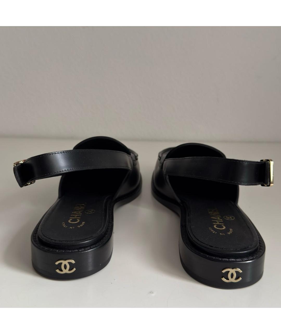 CHANEL Черные кожаные лоферы, фото 4