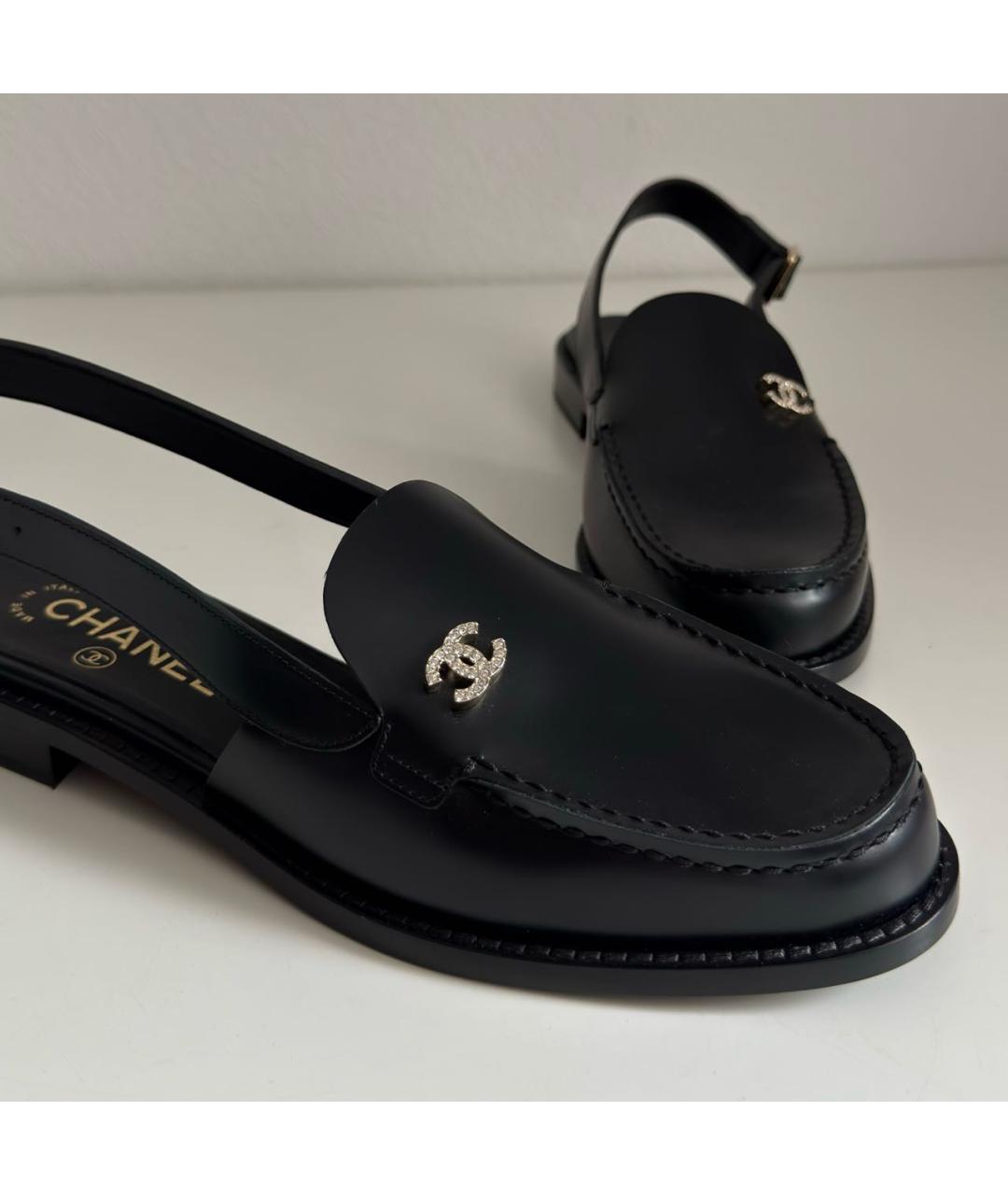 CHANEL Черные кожаные лоферы, фото 6