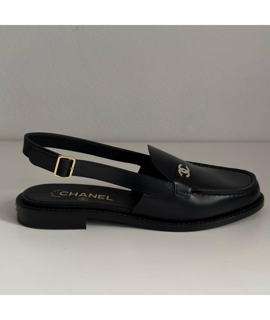 CHANEL Черные кожаные лоферы, фото 7