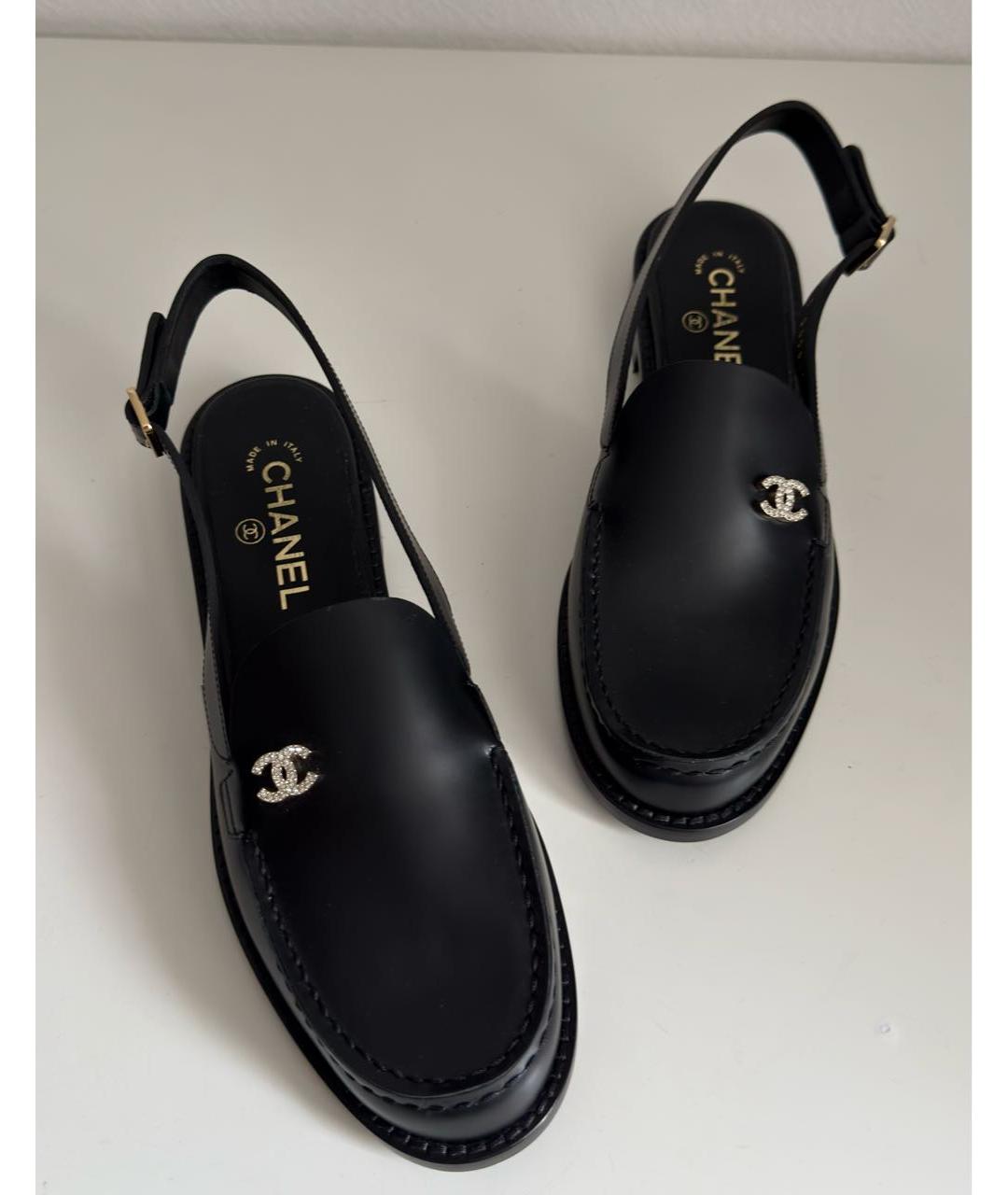 CHANEL Черные кожаные лоферы, фото 5