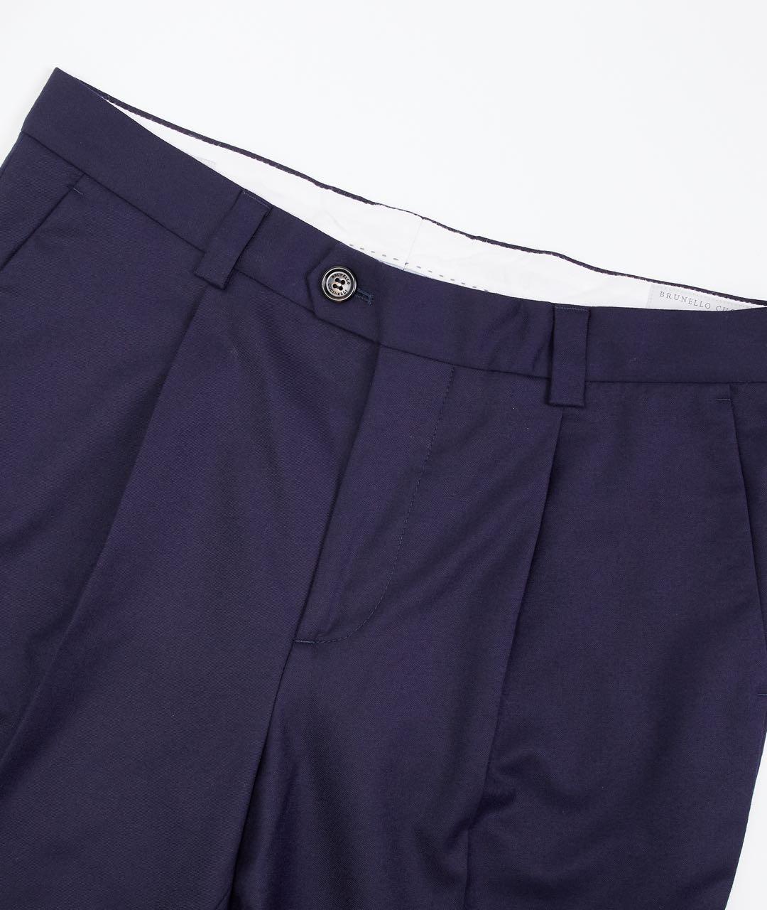 BRUNELLO CUCINELLI Синие шерстяные повседневные брюки, фото 4
