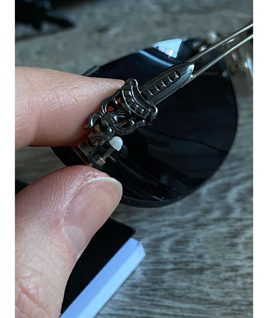 CHROME HEARTS Черные металлические солнцезащитные очки, фото 3