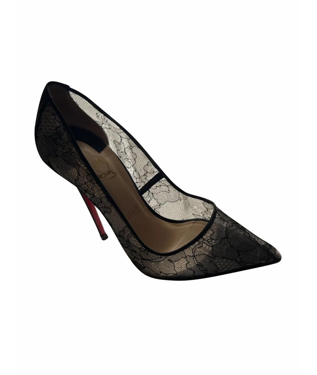 CHRISTIAN LOUBOUTIN Черные текстильные туфли, фото 1