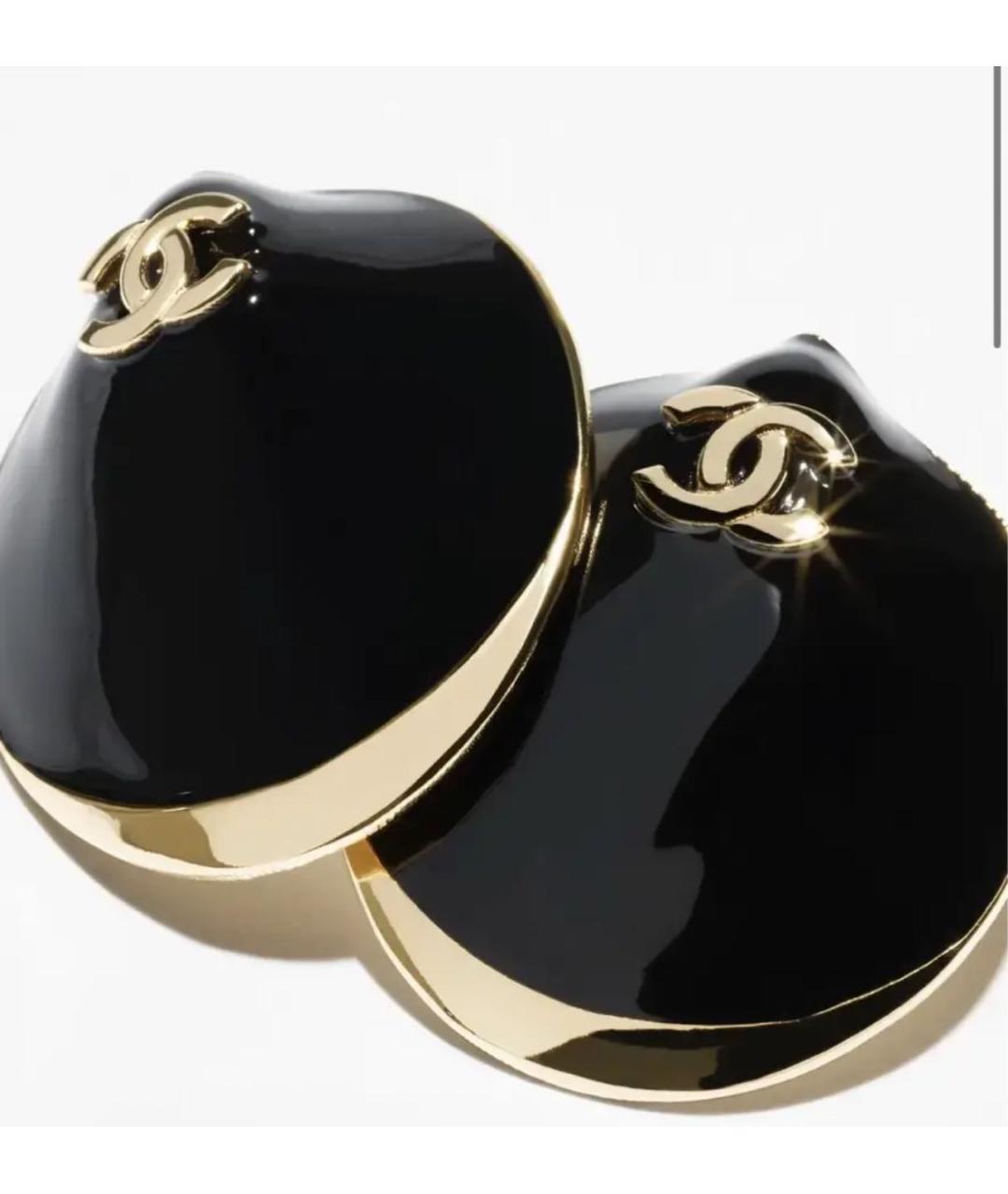 CHANEL Черные металлические серьги, фото 2