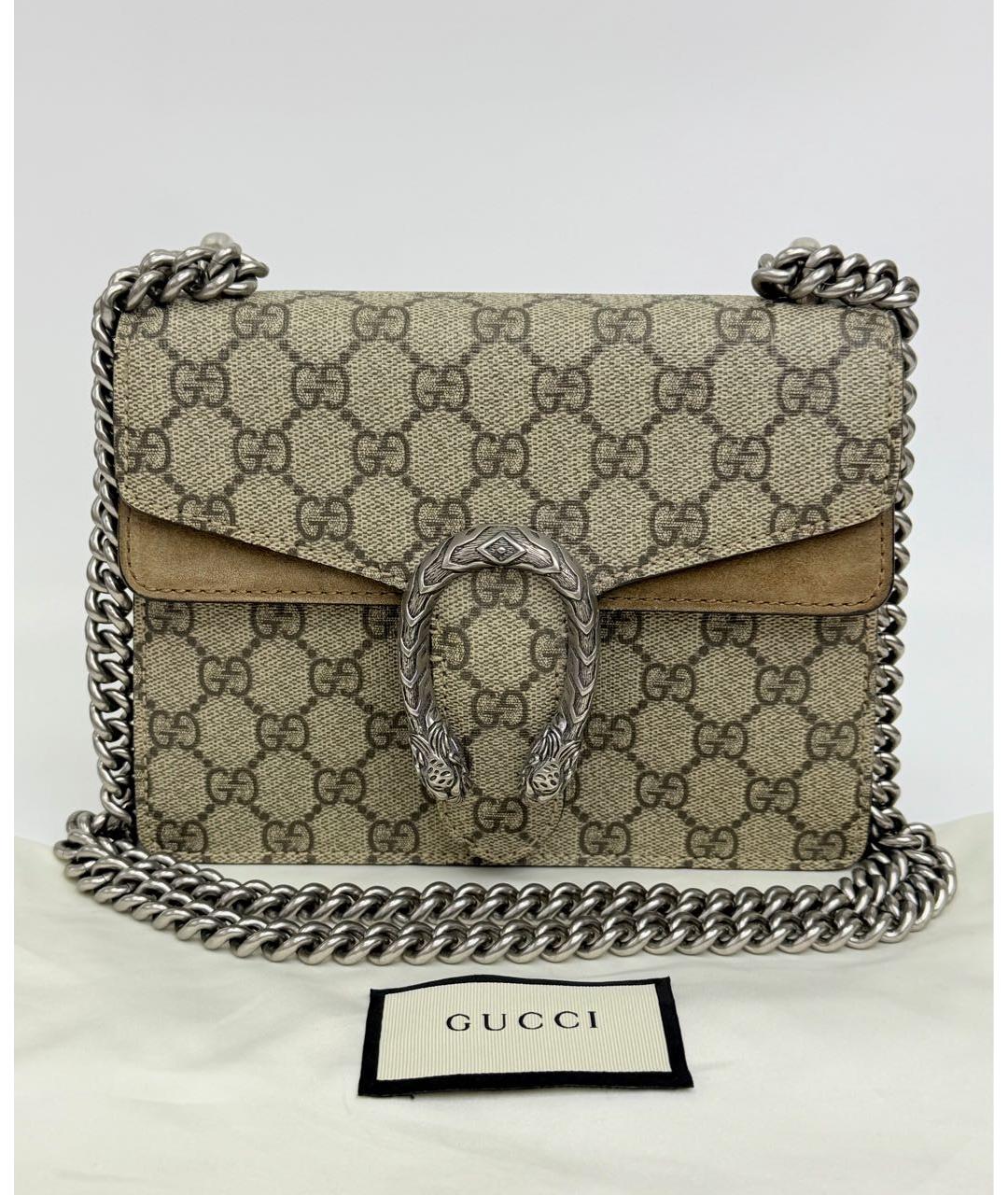 GUCCI Бежевая замшевая сумка через плечо, фото 2