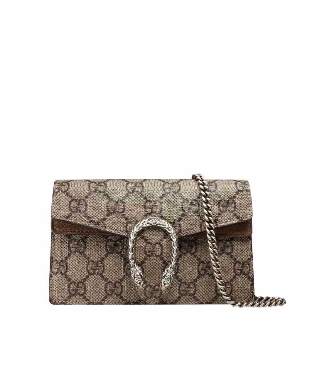 GUCCI Бежевая замшевая сумка через плечо, фото 1
