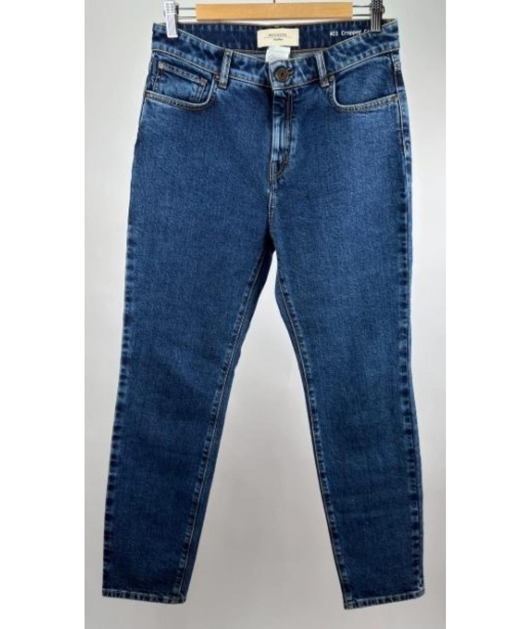 WEEKEND MAX MARA Синие хлопко-эластановые джинсы слим, фото 2