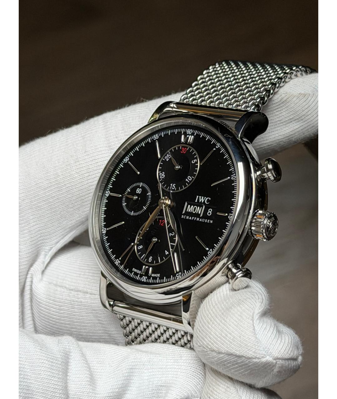 IWC Черные часы, фото 3