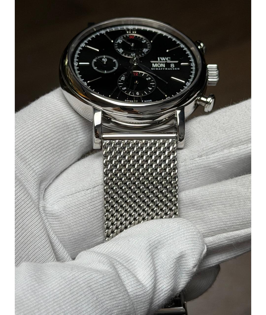 IWC Черные часы, фото 5