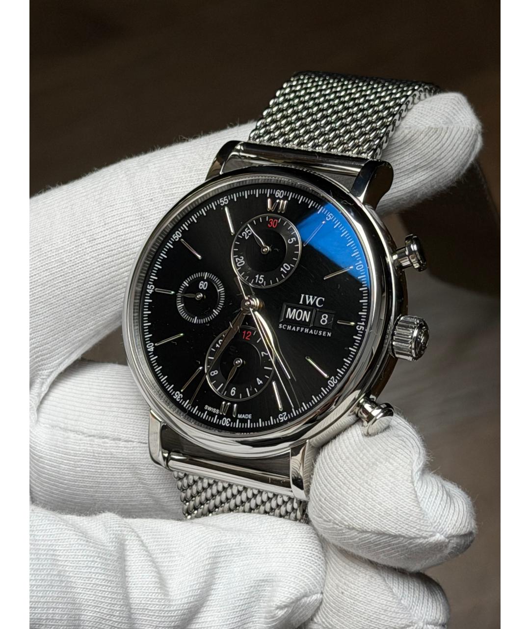 IWC Черные часы, фото 2