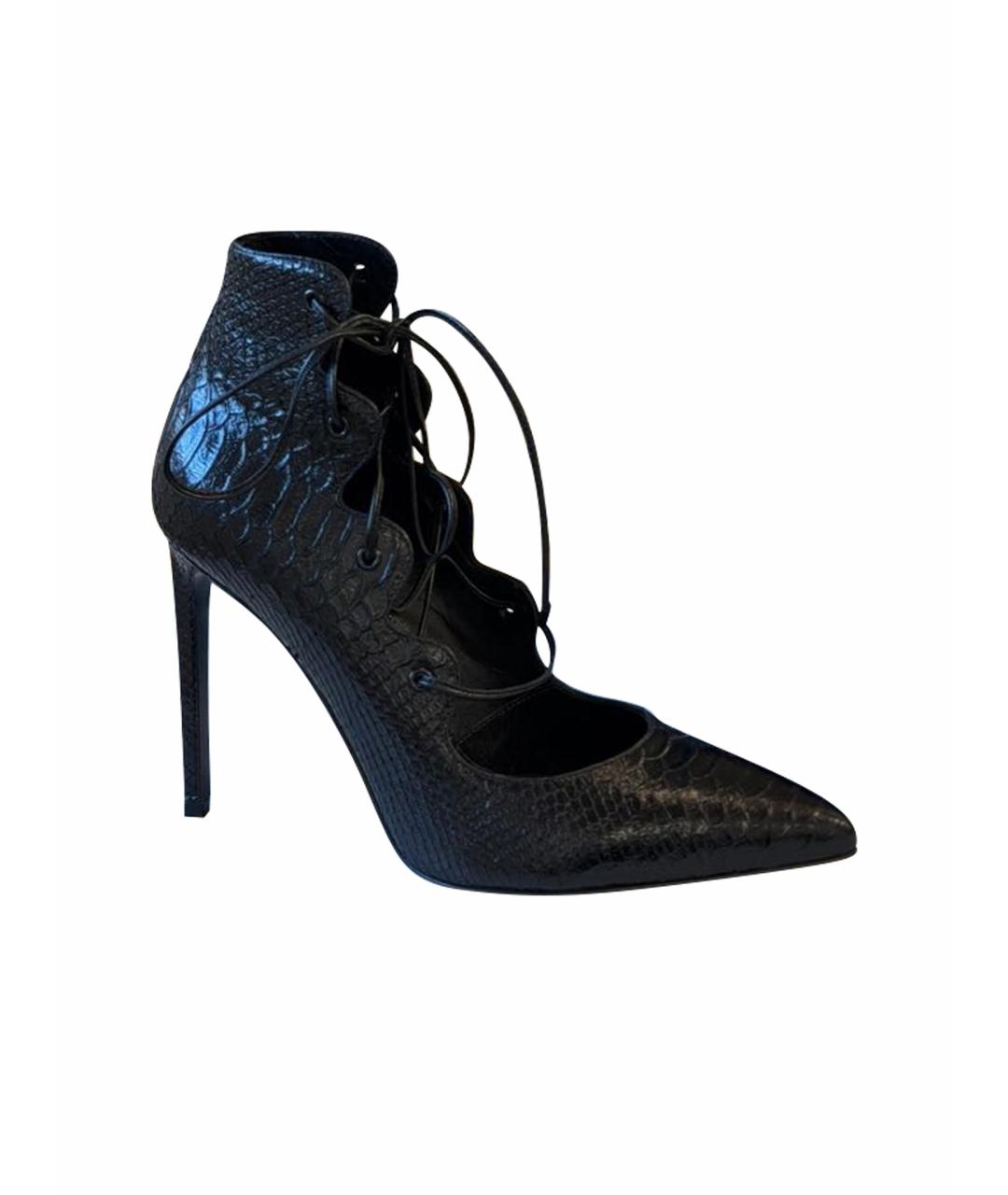 SAINT LAURENT Черные кожаные туфли, фото 1