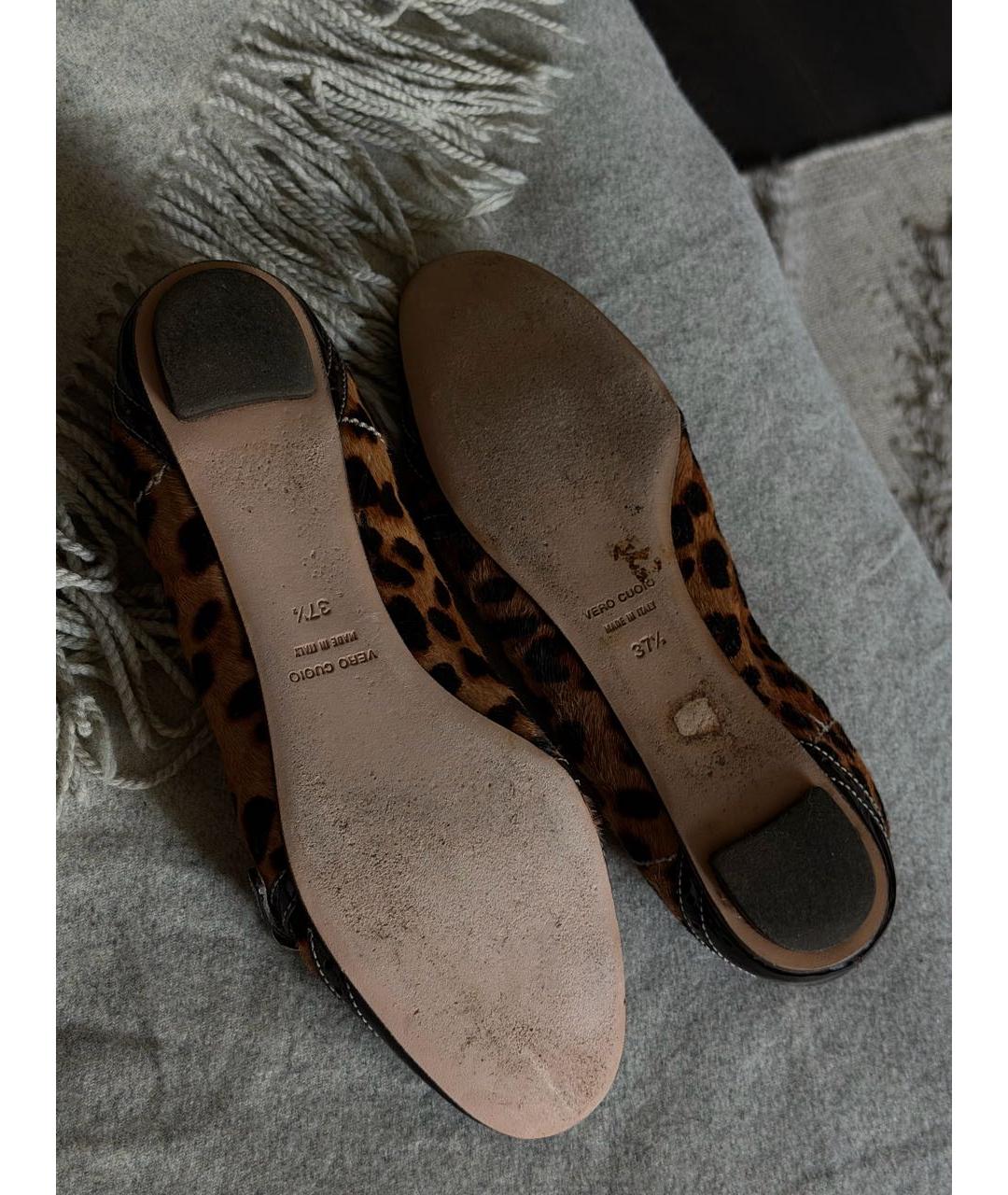 DOLCE&GABBANA Коричневые кожаные балетки, фото 5